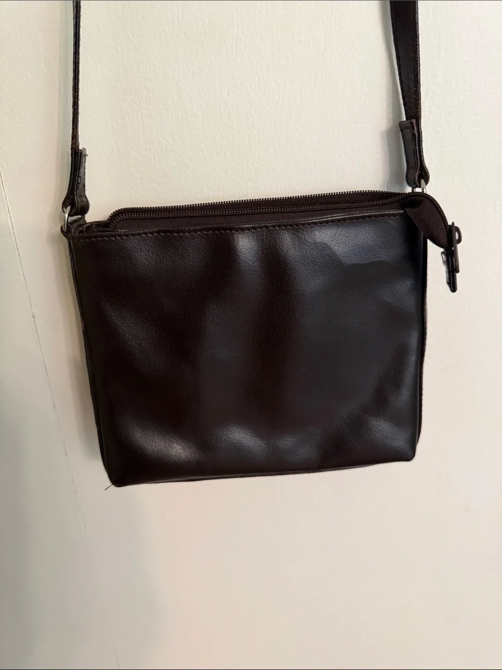 Leather Crossbody Bag - Dark Brown